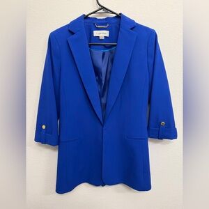 Blue Calvin Klein 3/4 Sleeve Blazer